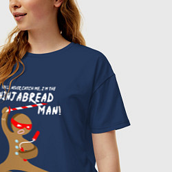 Футболка оверсайз женская Пряничный ниндзя, цвет: тёмно-синий — фото 2