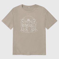 Женская футболка оверсайз Витрувианский барабанщик 2