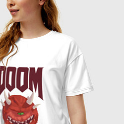 Футболка оверсайз женская DOOM, цвет: белый — фото 2