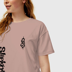 Футболка оверсайз женская SLIPKNOT, цвет: пыльно-розовый — фото 2