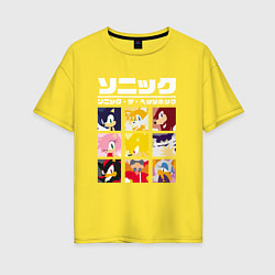 Женская футболка оверсайз Японский Sonic