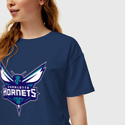 Футболка оверсайз женская Charlotte Hornets 1, цвет: тёмно-синий — фото 2