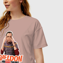 Футболка оверсайз женская Sheldon, цвет: пыльно-розовый — фото 2