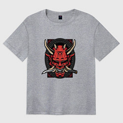 Футболка оверсайз женская МАСКА РОНИНА, цвет: меланж