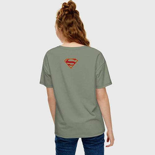 Женская футболка оверсайз Supergirl / Авокадо – фото 4