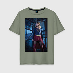 Женская футболка оверсайз Supergirl