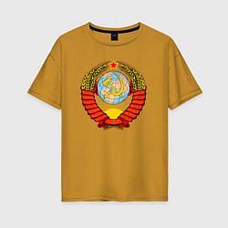 Футболка оверсайз женская СССР, цвет: горчичный