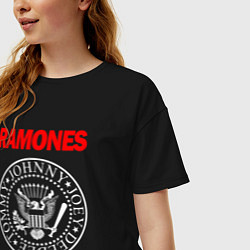 Футболка оверсайз женская RAMONES, цвет: черный — фото 2