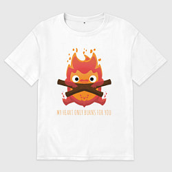 Женская футболка оверсайз My heart burns