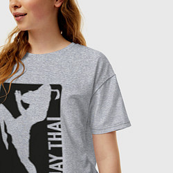 Футболка оверсайз женская Muay Thai, цвет: меланж — фото 2