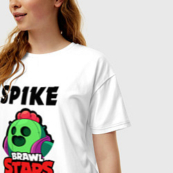 Футболка оверсайз женская BRAWL STARS SPIKE, цвет: белый — фото 2