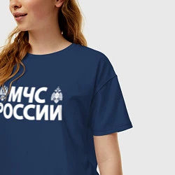Футболка оверсайз женская МЧС России, цвет: тёмно-синий — фото 2