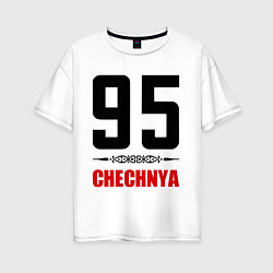 Футболка оверсайз женская 95 Chechnya, цвет: белый