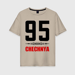 Футболка оверсайз женская 95 Chechnya, цвет: миндальный