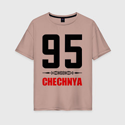 Футболка оверсайз женская 95 Chechnya, цвет: пыльно-розовый