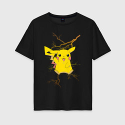Женская футболка оверсайз Pikachu