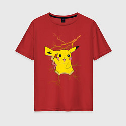 Женская футболка оверсайз Pikachu