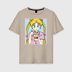 Женская футболка оверсайз Sailor Moon Usagi Tsukino