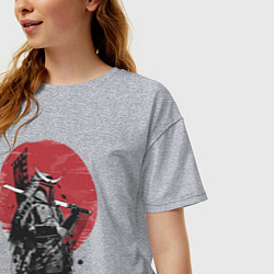 Футболка оверсайз женская Японский самурай, цвет: меланж — фото 2