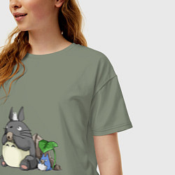 Футболка оверсайз женская Тоторо, цвет: авокадо — фото 2
