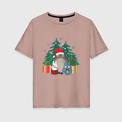 Женская футболка оверсайз New Year Totoro
