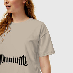Футболка оверсайз женская Амбиграмма Иллюминати, цвет: миндальный — фото 2