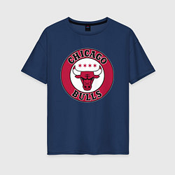 Футболка оверсайз женская CHICAGO BULLS, цвет: тёмно-синий