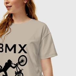 Футболка оверсайз женская Велоспорт BMX Z, цвет: миндальный — фото 2