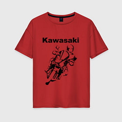 Футболка оверсайз женская KAWASAKI Z, цвет: красный
