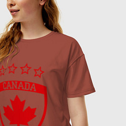 Футболка оверсайз женская Canada: 4 Stars, цвет: кирпичный — фото 2
