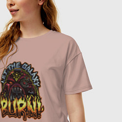 Футболка оверсайз женская Lets the galaxy burn, цвет: пыльно-розовый — фото 2