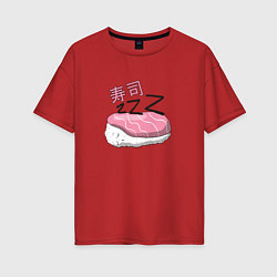 Женская футболка оверсайз Спящие суши