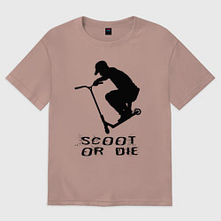 Женская футболка оверсайз Самокат фристайл трюк экстрим