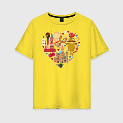 Футболка оверсайз женская LOVE RUSSIA, цвет: желтый