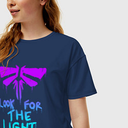Футболка оверсайз женская ЦИКАДЫ LOOK FOR THE LIGHT, цвет: тёмно-синий — фото 2