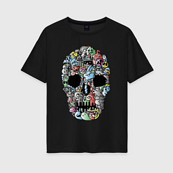 Женская футболка оверсайз Tosh Cool skull