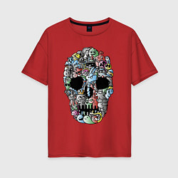 Женская футболка оверсайз Tosh Cool skull