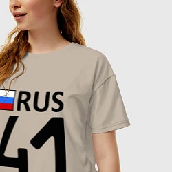 Футболка оверсайз женская RUS 41, цвет: миндальный — фото 2