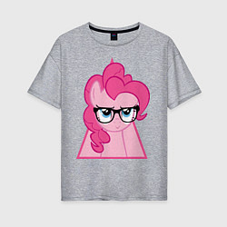 Футболка оверсайз женская Pinky Pie hipster, цвет: меланж