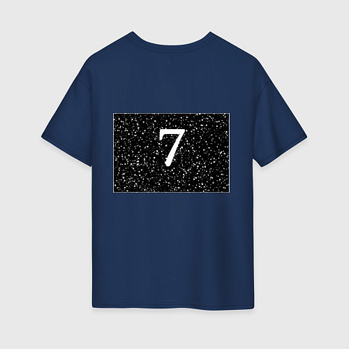 Женская футболка оверсайз Seven / Тёмно-синий – фото 2