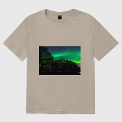 Футболка оверсайз женская Северное сияние, цвет: миндальный