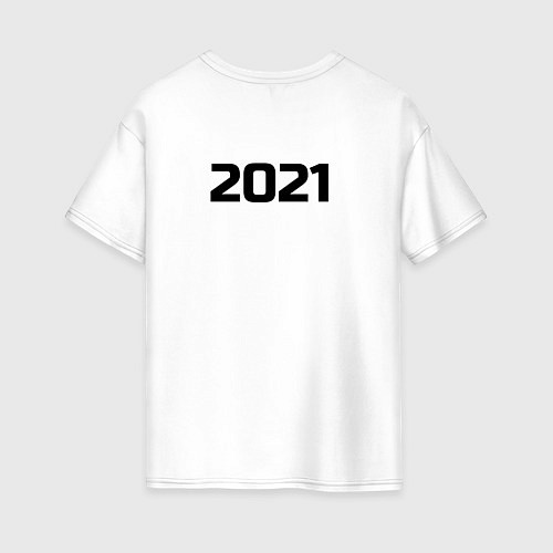 Женская футболка оверсайз 2021 - новый год / Белый – фото 2