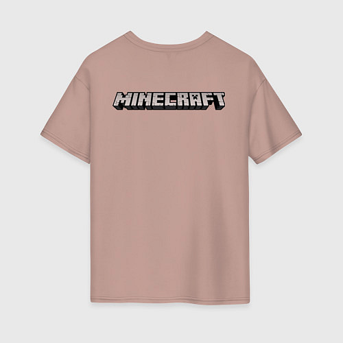 Женская футболка оверсайз Майнкрафт / Пыльно-розовый – фото 2