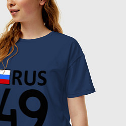 Футболка оверсайз женская RUS 49, цвет: тёмно-синий — фото 2