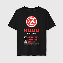 Женская футболка оверсайз Кудо - hardcore training