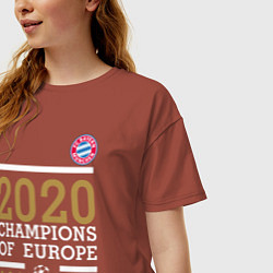 Футболка оверсайз женская FC Bayern Munchen Champions of Europe 2020, цвет: кирпичный — фото 2