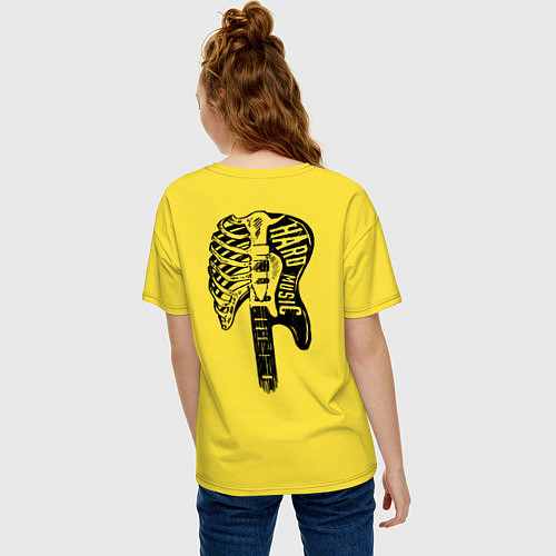Женская футболка оверсайз Hard rock / Желтый – фото 4