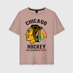 Женская футболка оверсайз CHICAGO BLACKHAWKS NHL