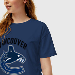 Футболка оверсайз женская VANCOUVER CANUCKS NHL, цвет: тёмно-синий — фото 2