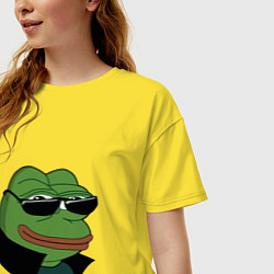 Футболка оверсайз женская Pepe в очках EZ, цвет: желтый — фото 2